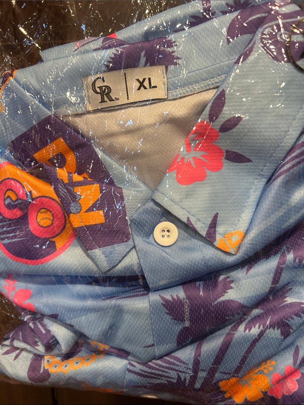 Floral Print Short-Sleeve Shirt - Light Blue